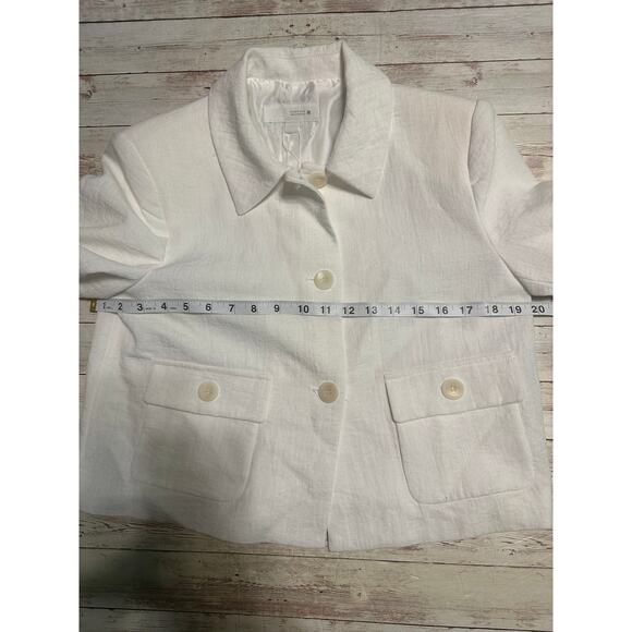 Zara Textured Short Blazer Jacket Women's Size Medium White Office NWOT - Picture 6 of 6